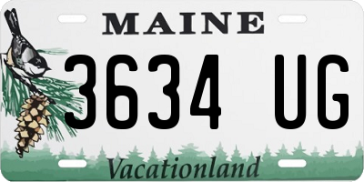 ME license plate 3634UG