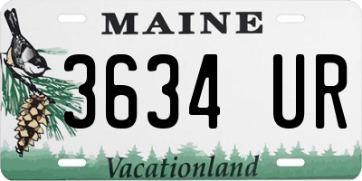 ME license plate 3634UR