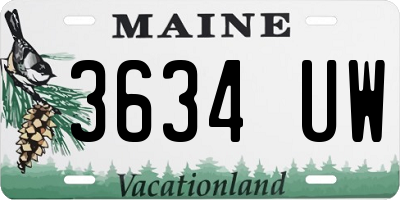ME license plate 3634UW
