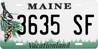 ME license plate 3635SF