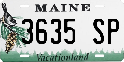 ME license plate 3635SP