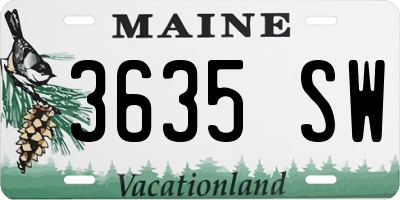ME license plate 3635SW