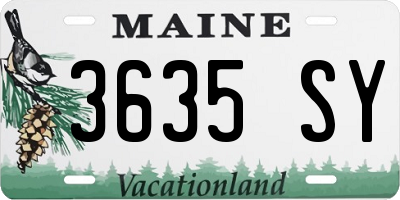 ME license plate 3635SY