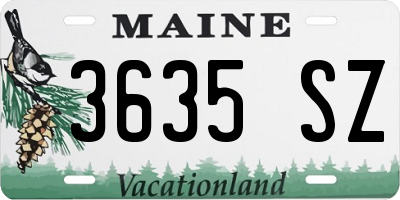 ME license plate 3635SZ