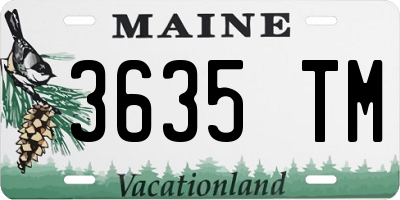 ME license plate 3635TM