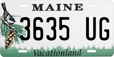 ME license plate 3635UG