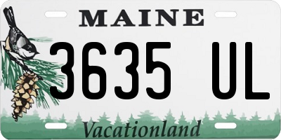 ME license plate 3635UL