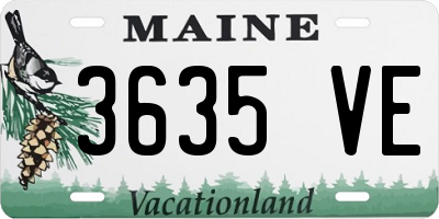 ME license plate 3635VE