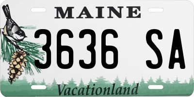 ME license plate 3636SA
