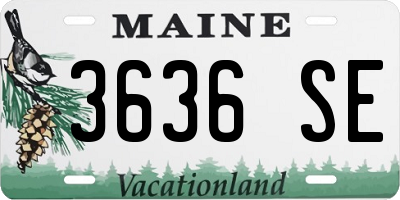 ME license plate 3636SE