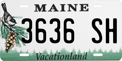 ME license plate 3636SH