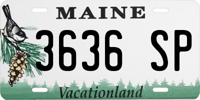 ME license plate 3636SP