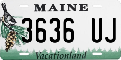 ME license plate 3636UJ