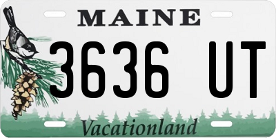 ME license plate 3636UT