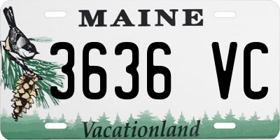 ME license plate 3636VC