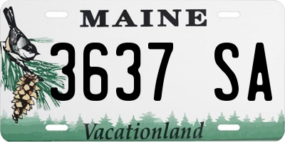 ME license plate 3637SA