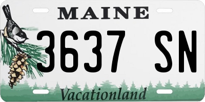 ME license plate 3637SN