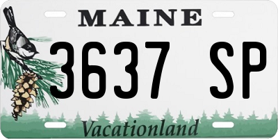 ME license plate 3637SP