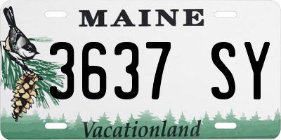 ME license plate 3637SY