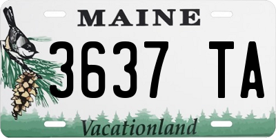 ME license plate 3637TA