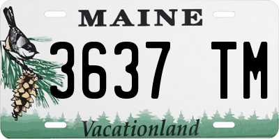 ME license plate 3637TM