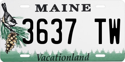 ME license plate 3637TW