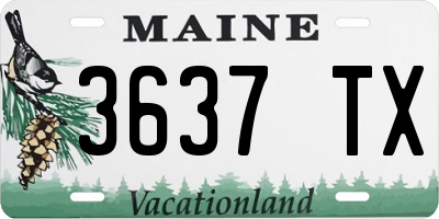 ME license plate 3637TX
