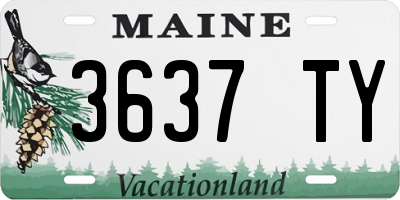 ME license plate 3637TY