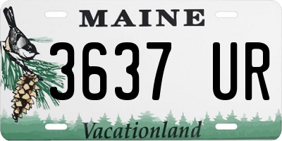 ME license plate 3637UR