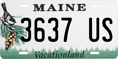 ME license plate 3637US