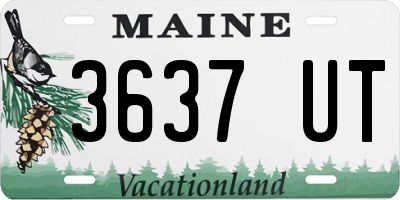 ME license plate 3637UT