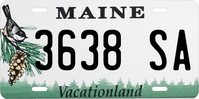 ME license plate 3638SA