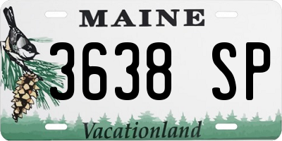 ME license plate 3638SP