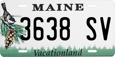ME license plate 3638SV