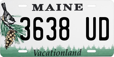 ME license plate 3638UD