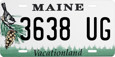 ME license plate 3638UG
