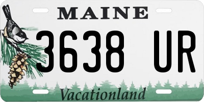 ME license plate 3638UR