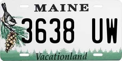 ME license plate 3638UW