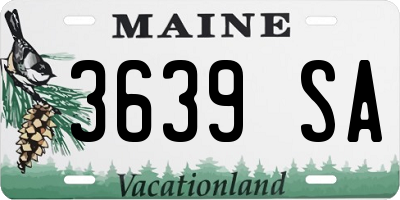 ME license plate 3639SA