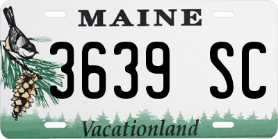 ME license plate 3639SC