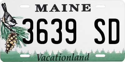 ME license plate 3639SD