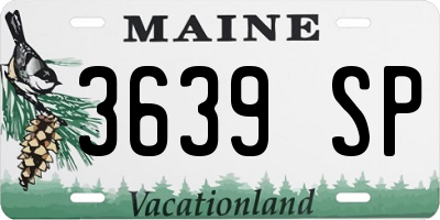 ME license plate 3639SP