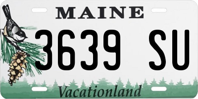 ME license plate 3639SU