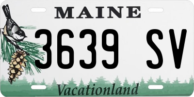 ME license plate 3639SV