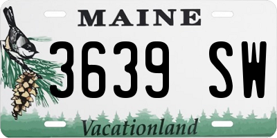 ME license plate 3639SW
