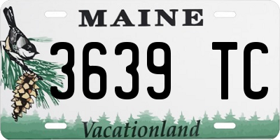 ME license plate 3639TC