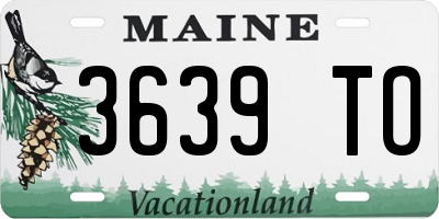ME license plate 3639TO