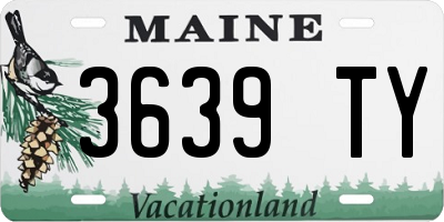 ME license plate 3639TY