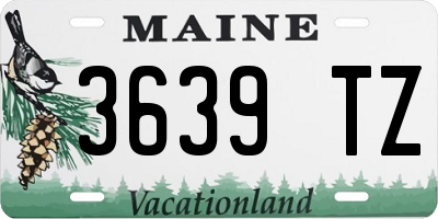ME license plate 3639TZ