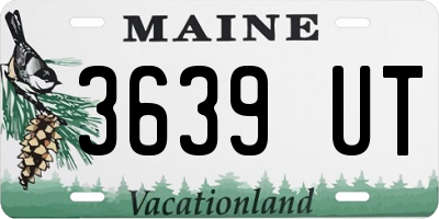 ME license plate 3639UT